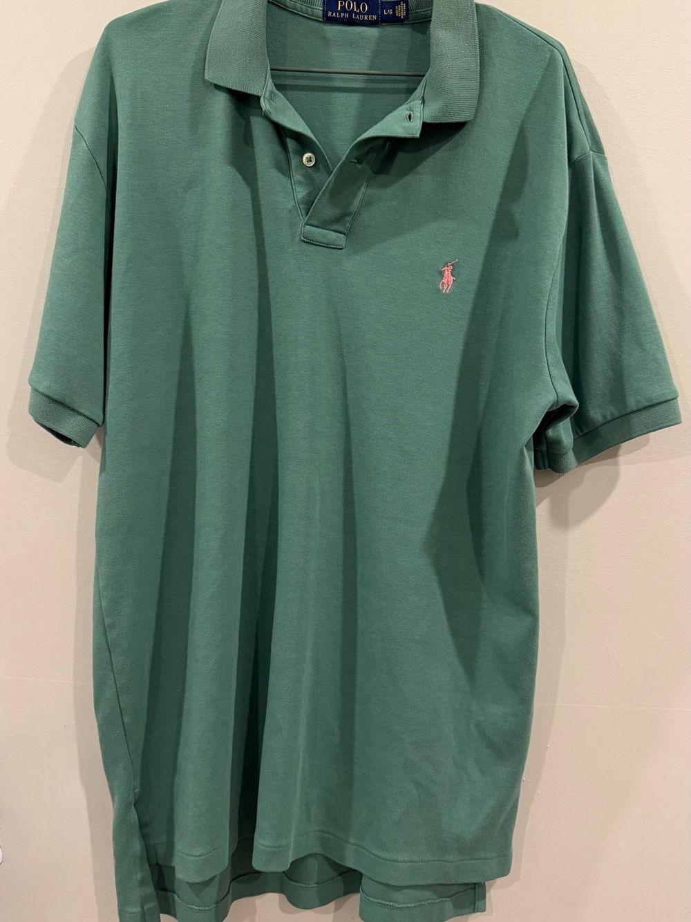 NWOT Polo Ralph Lauren Classic Fit Cotton Polo – Emerald Green/Pink Pony – L